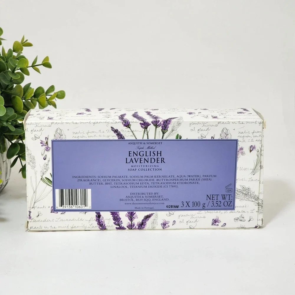 Asquith & Somerset English Lavender Soap Bar Collection Set 3 x 3.52 oz Each
